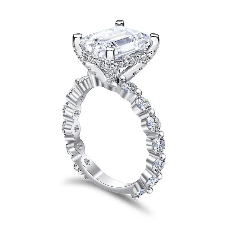 Radiant Cut Cubic Zirconia Wedding Ring