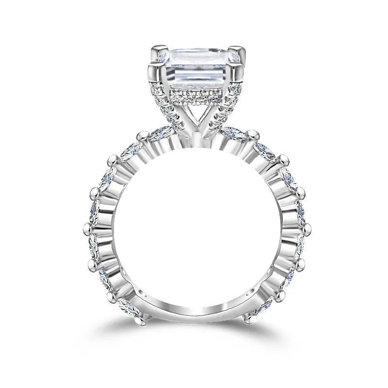 Radiant Cut Cubic Zirconia Wedding Ring