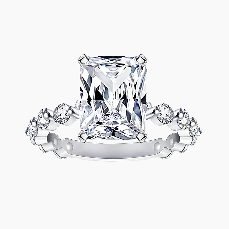 Radiant Cut Cubic Zirconia Wedding Ring