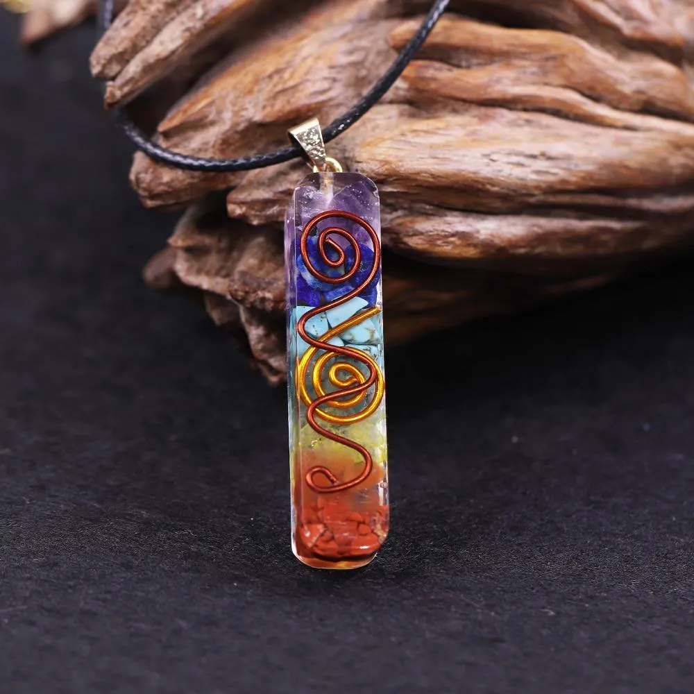 Rainbow Orgonite Chakra Necklace