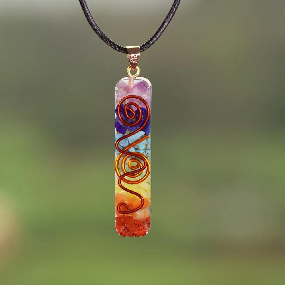 Rainbow Orgonite Chakra Necklace