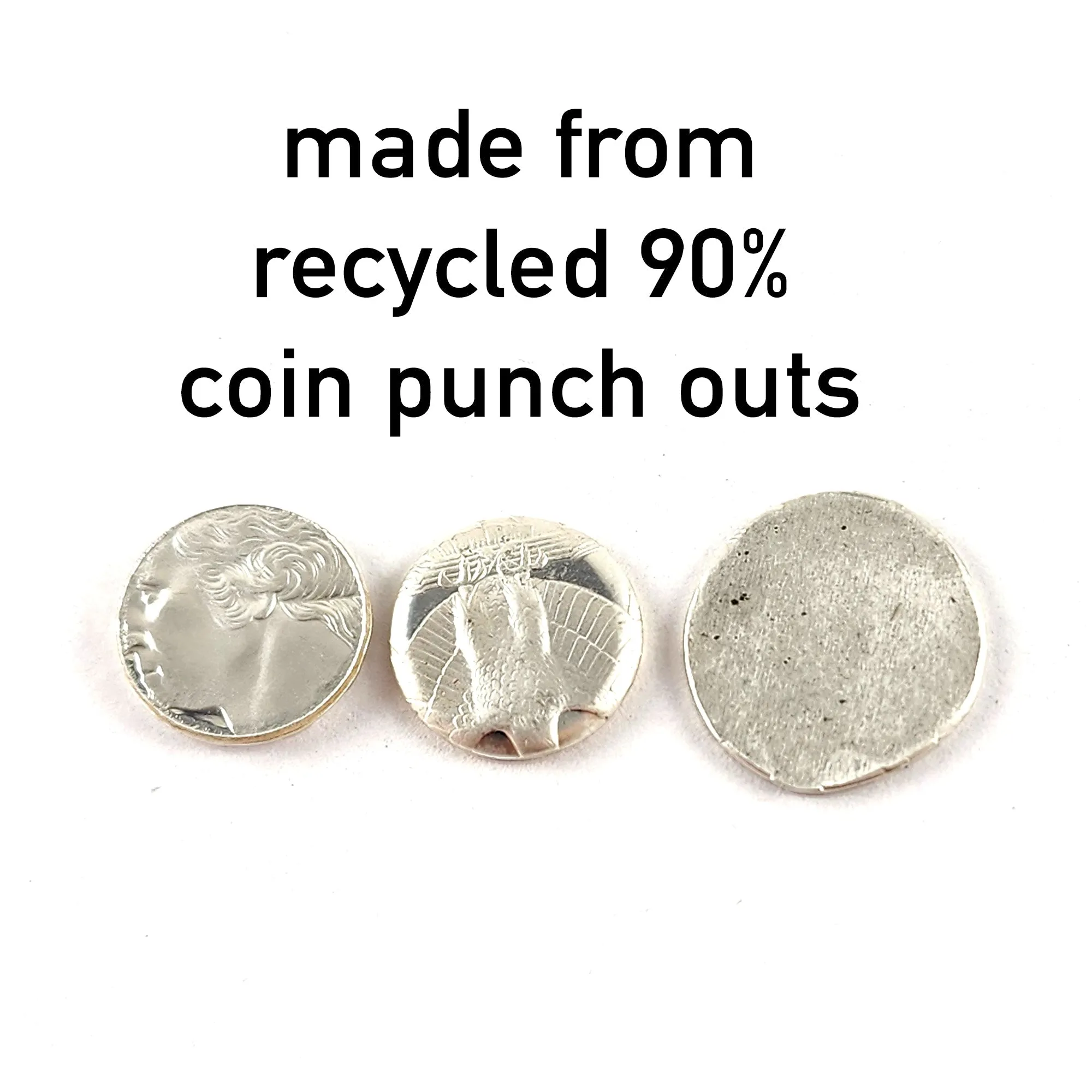 Recycled Coin Silver Mystic Tattoo Engraved Small Charm Bracelet