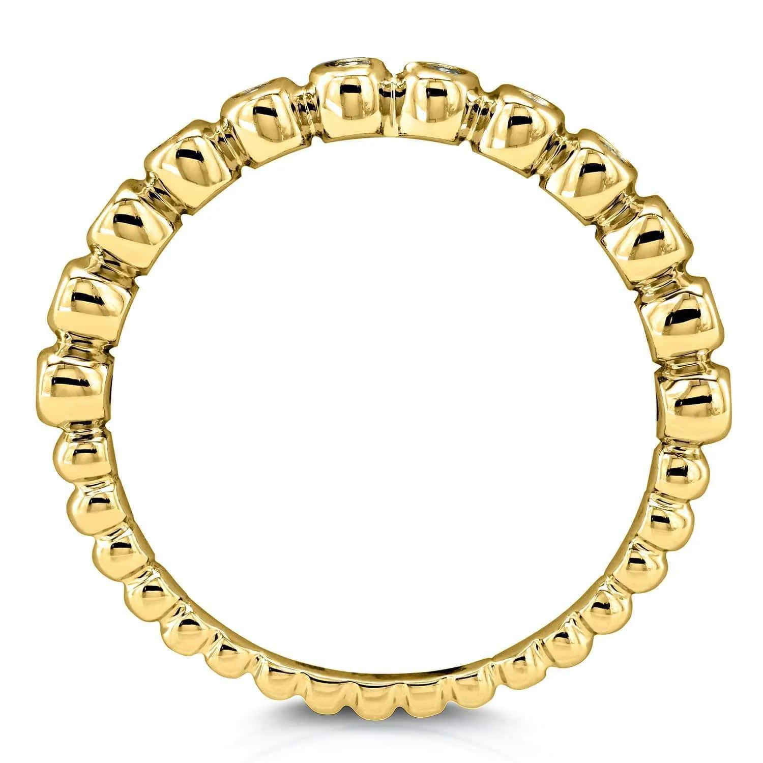 Ribbed Bezel Diamond Band 10k Yellow Gold