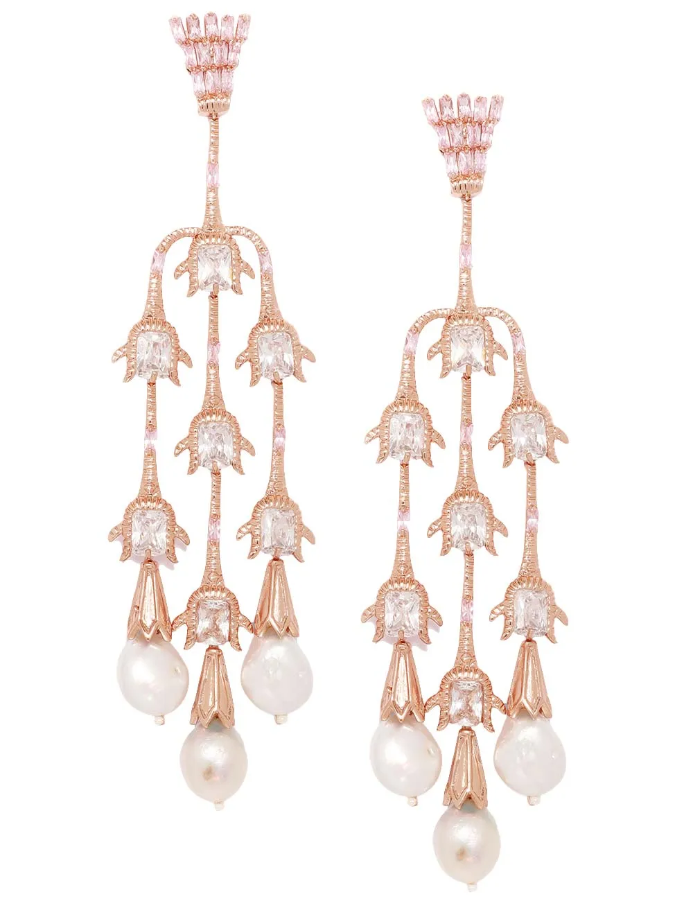 Rose Cascade Long Earrings