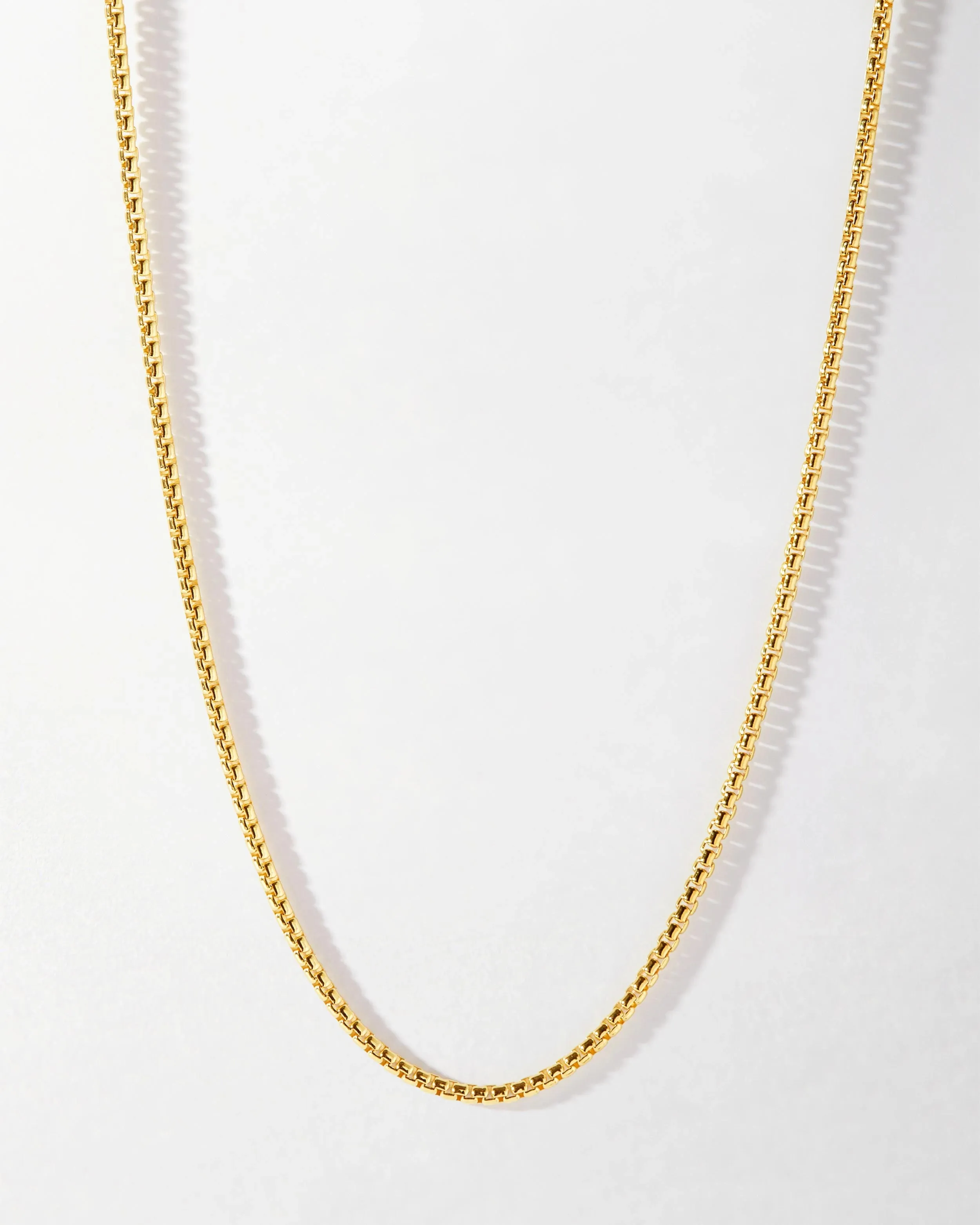 Rounded Box Chain Necklace - Gold