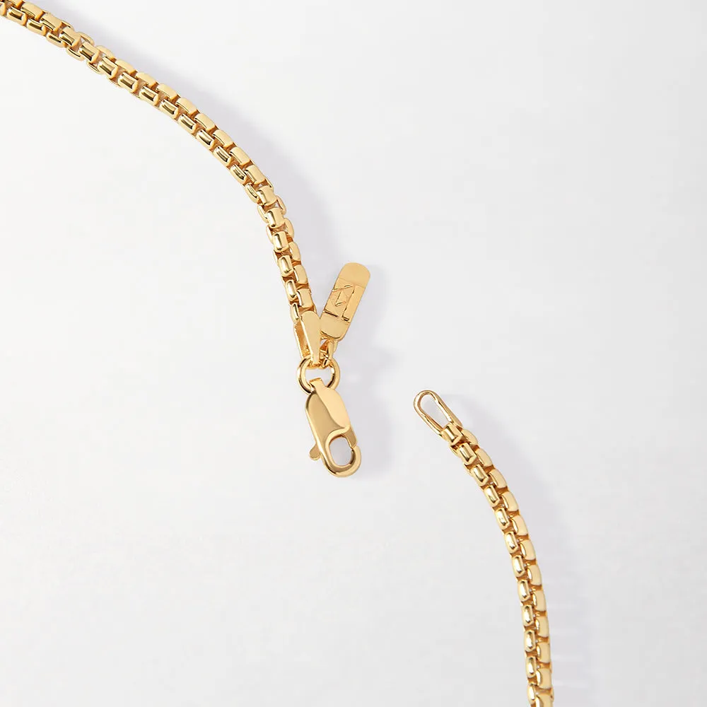 Rounded Box Chain Necklace - Gold