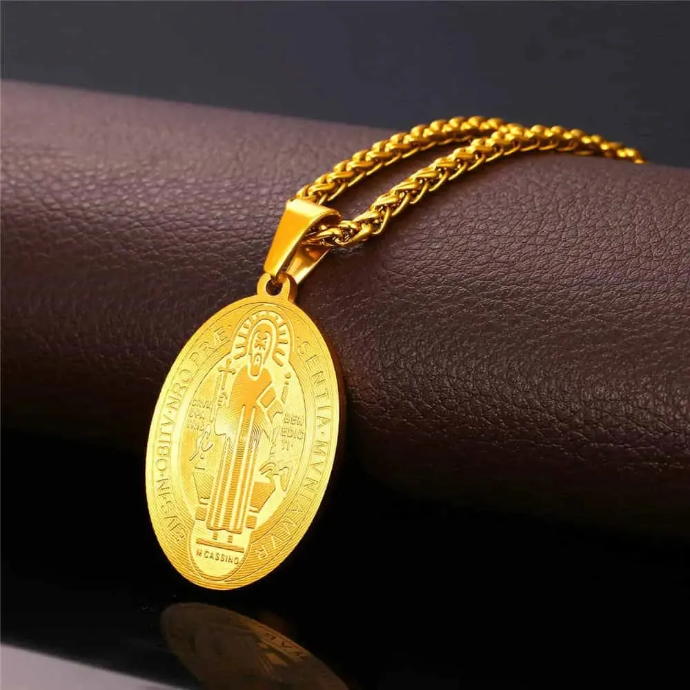 Saint Benedict Medal Necklace Christian Medals Necklaces