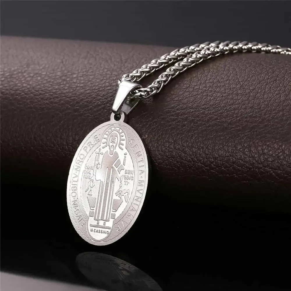 Saint Benedict Medal Necklace Christian Medals Necklaces