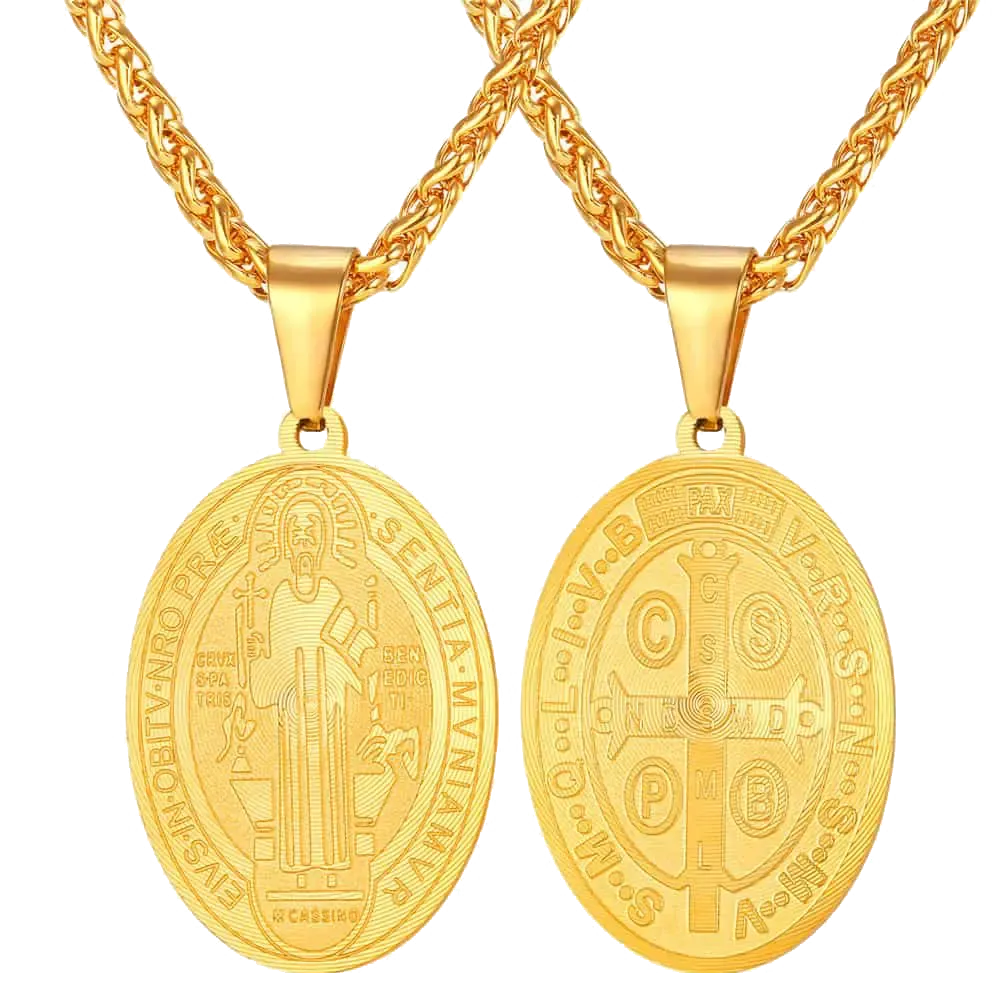 Saint Benedict Medal Necklace Christian Medals Necklaces