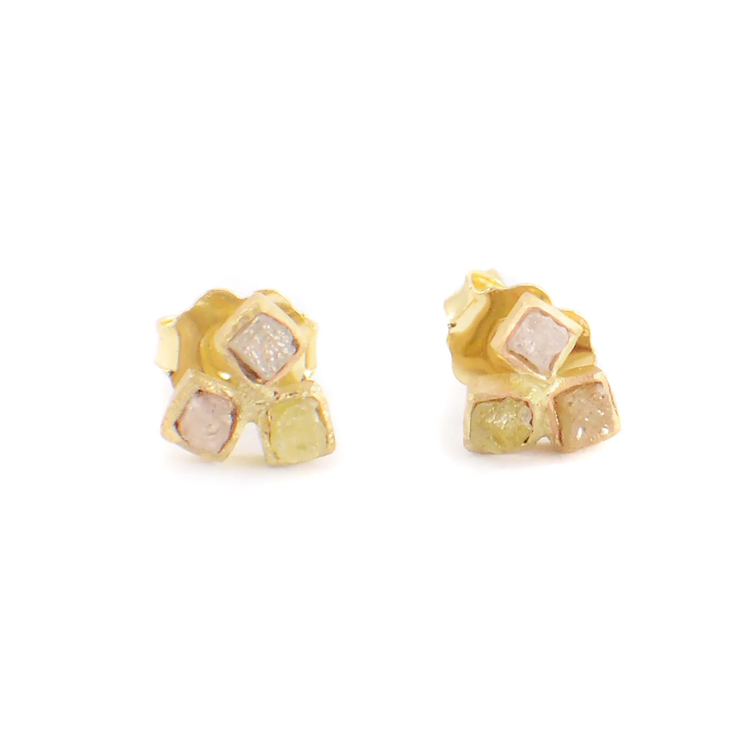 SALE! Rough Cube Stud Earrings by Rebecca Overmann