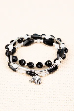 SALE! The Ellie Black Beaded Bracelet Set