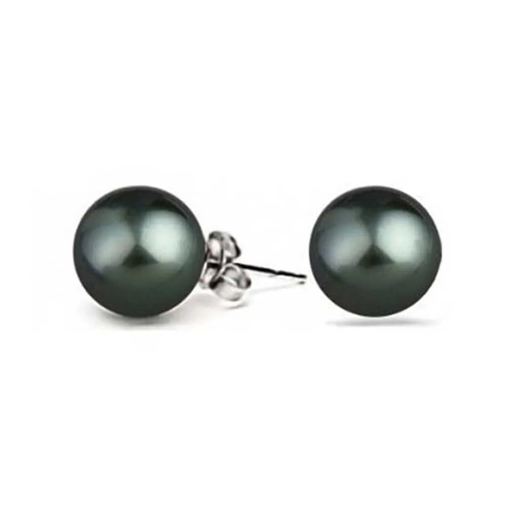 Set Of 3 Drop Ball Earrings White Black Pink Simulated Pearl Studs Sterling Silver