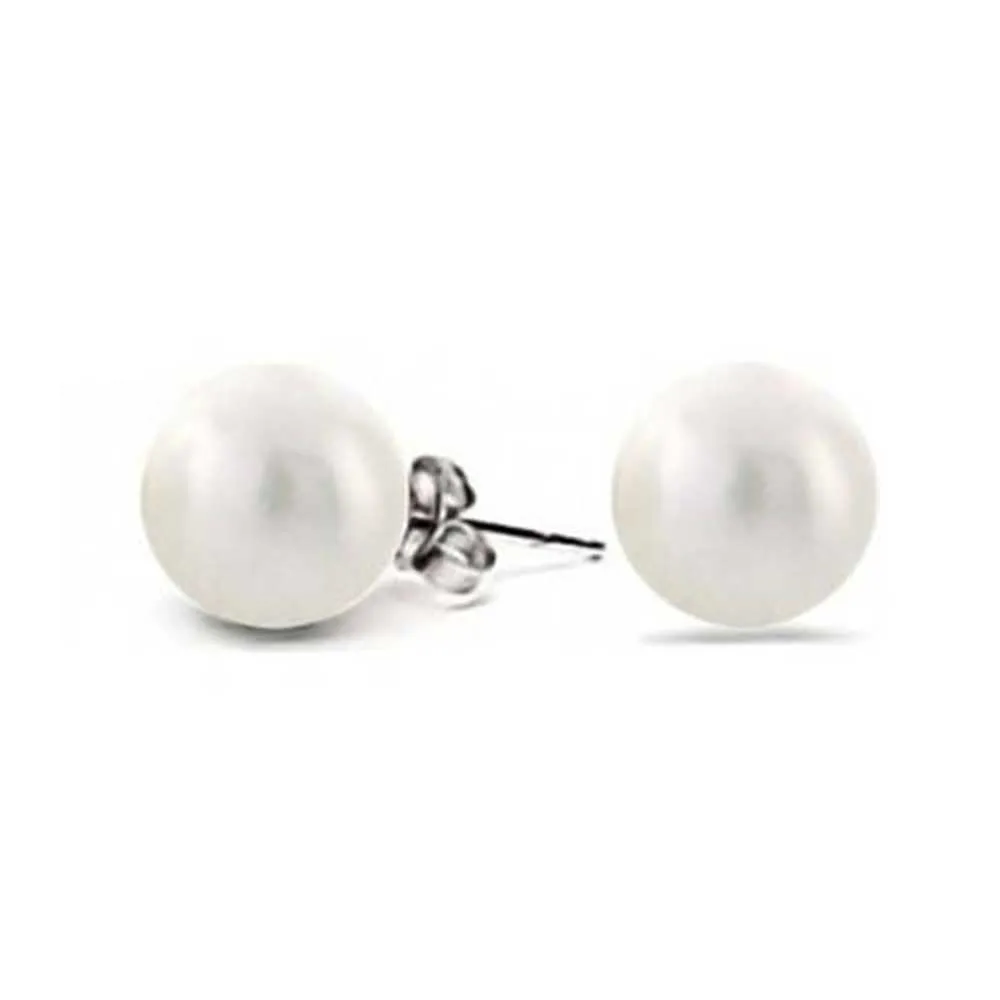 Set Of 3 Drop Ball Earrings White Black Pink Simulated Pearl Studs Sterling Silver