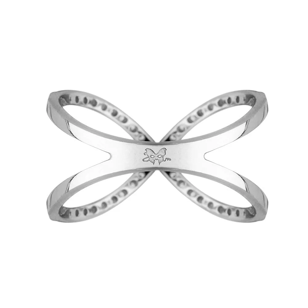 Silver Crossover Ring