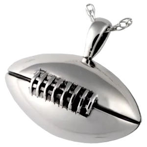 Silver Football Keepsake Pendant Urn for Cremains