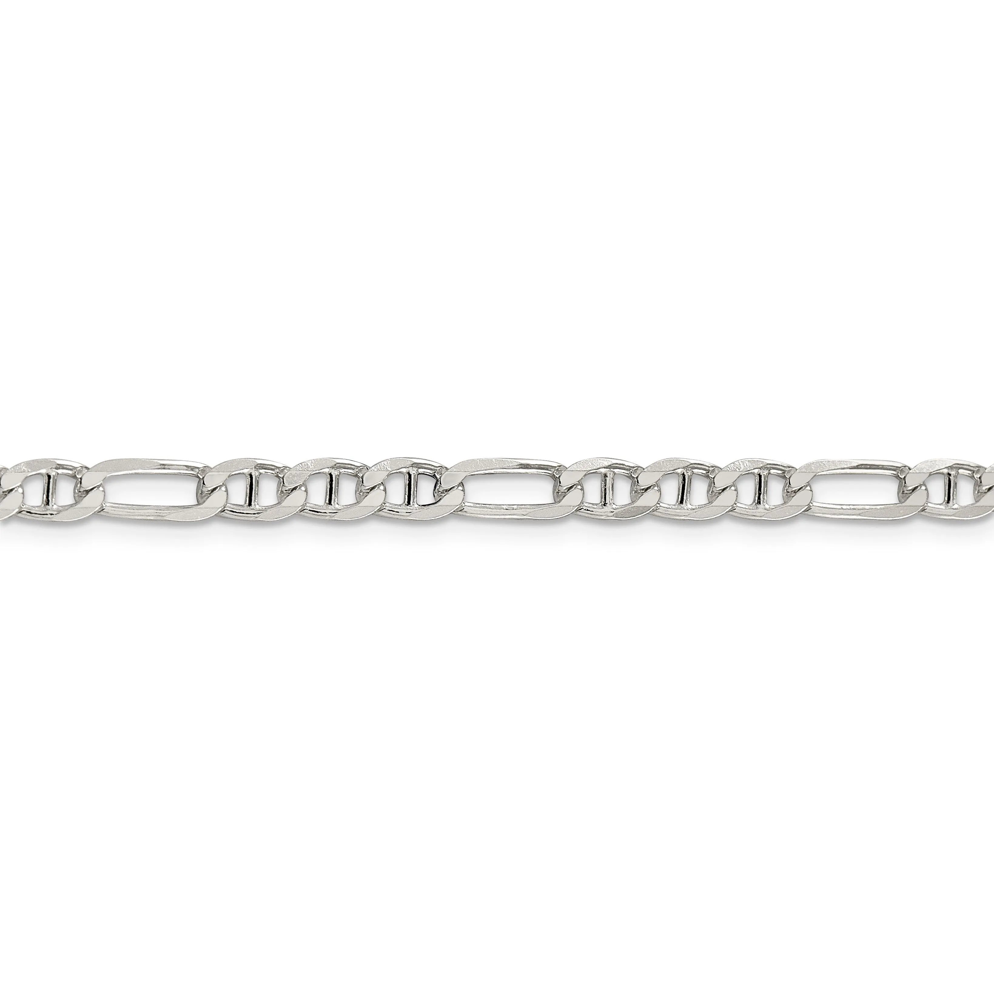 Silver Polished 4.50-mm Figaro Anchor Chain