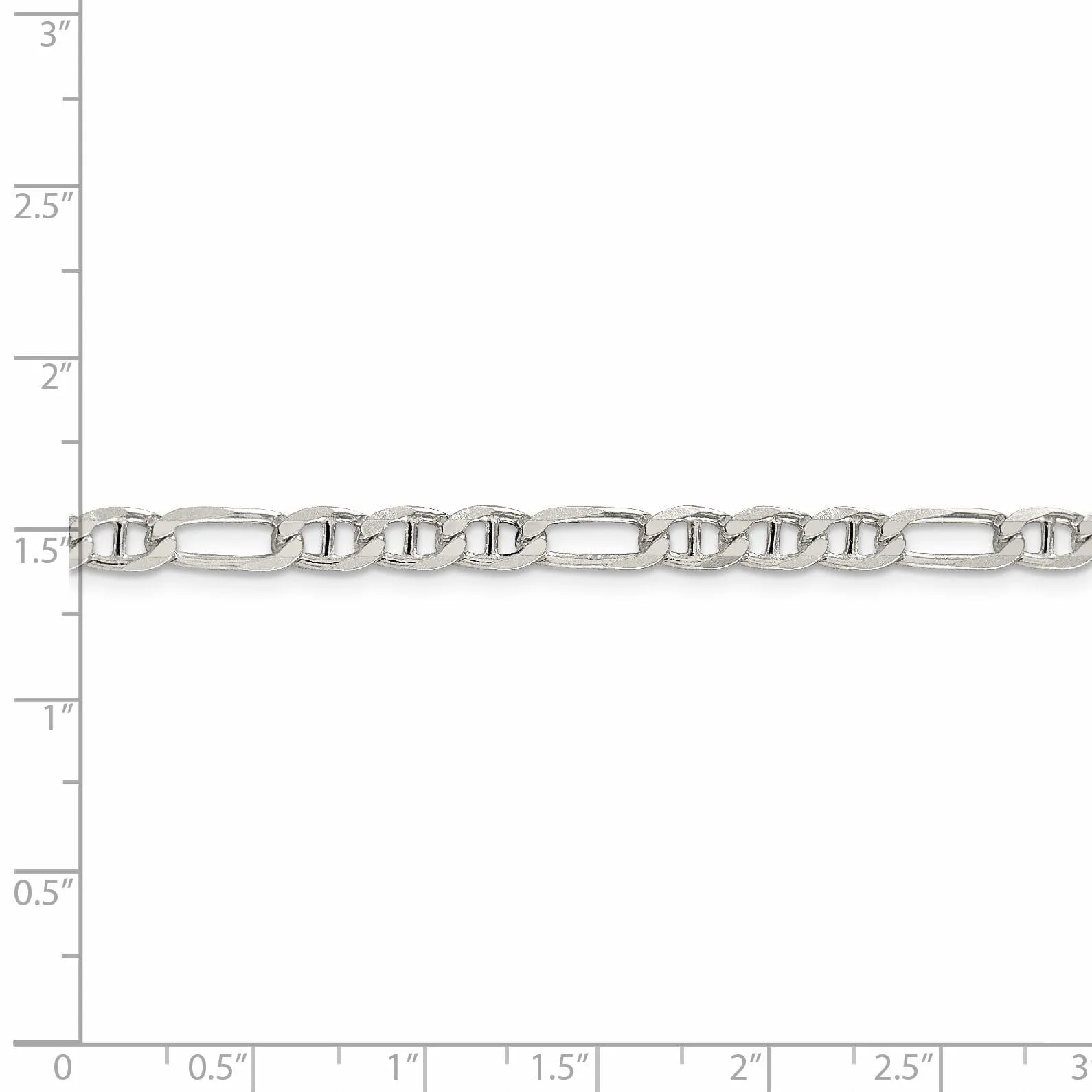 Silver Polished 4.50-mm Figaro Anchor Chain