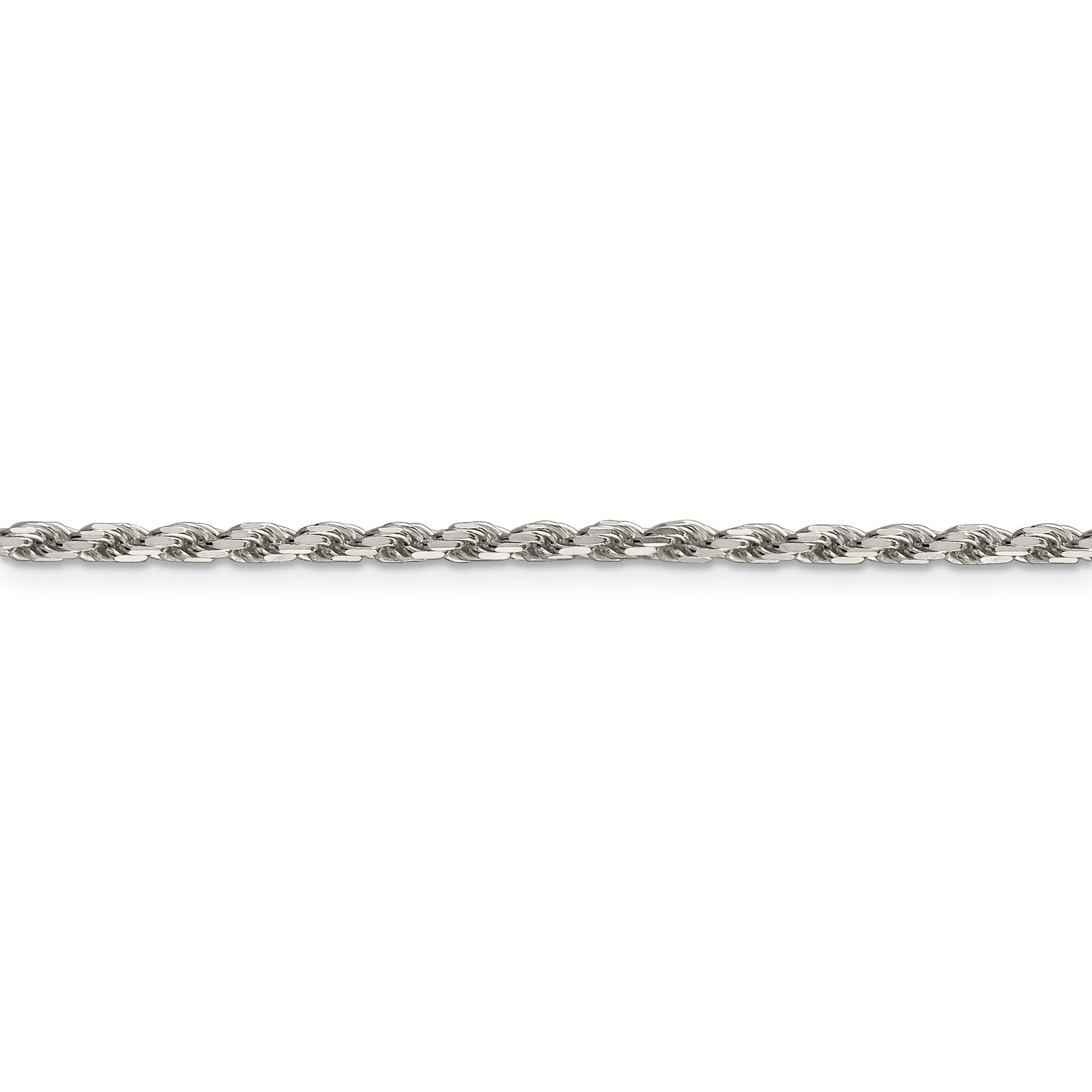 Silver Polished D.C 2.50-mm Solid Rope Chain