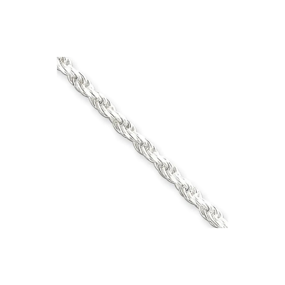 Silver Polished D.C 2.50-mm Solid Rope Chain