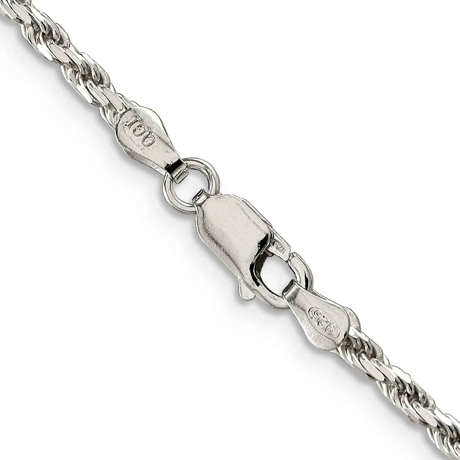 Silver Polished D.C 2.50-mm Solid Rope Chain