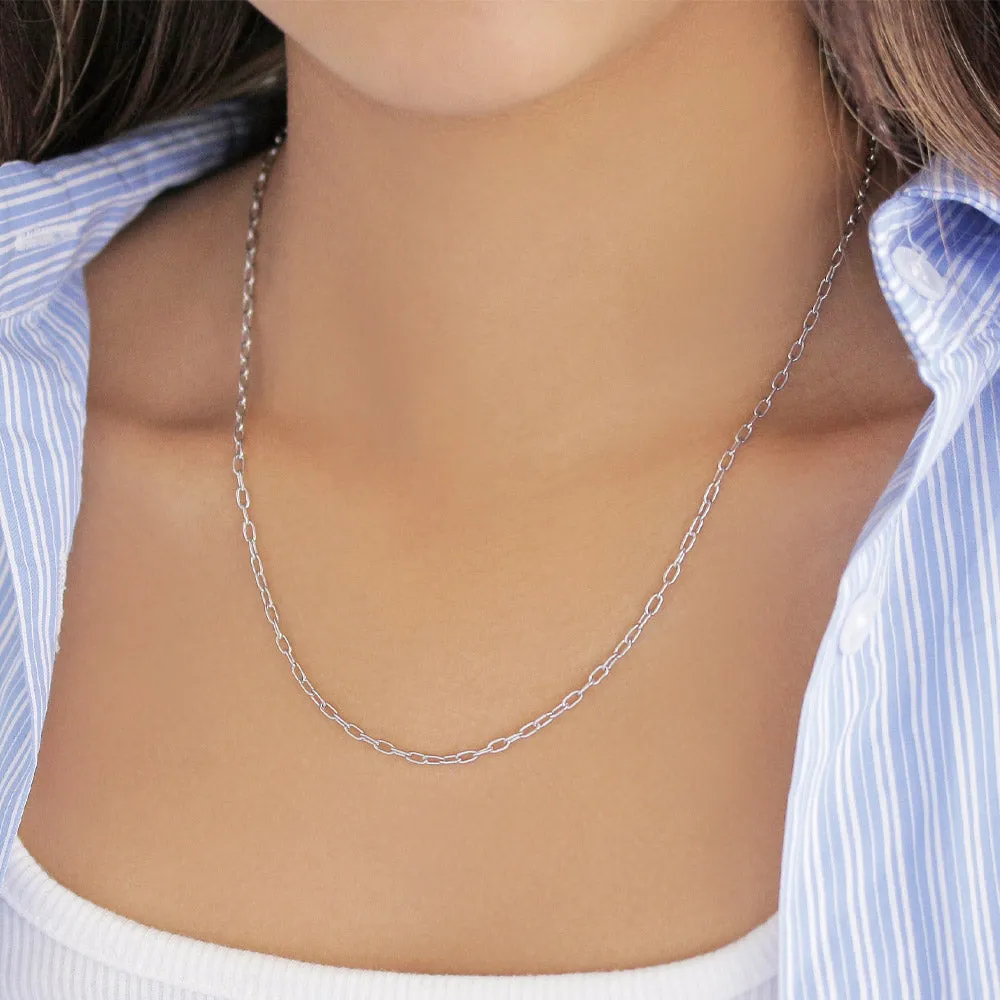 Silver Tone Loose Chain Necklace