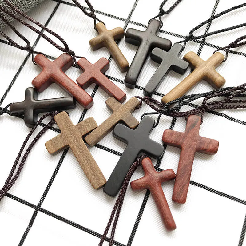 Simple Cross Wood Pendant