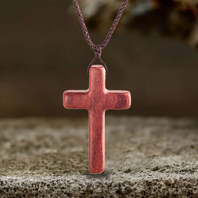 Simple Cross Wood Pendant