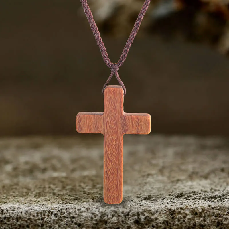 Simple Cross Wood Pendant