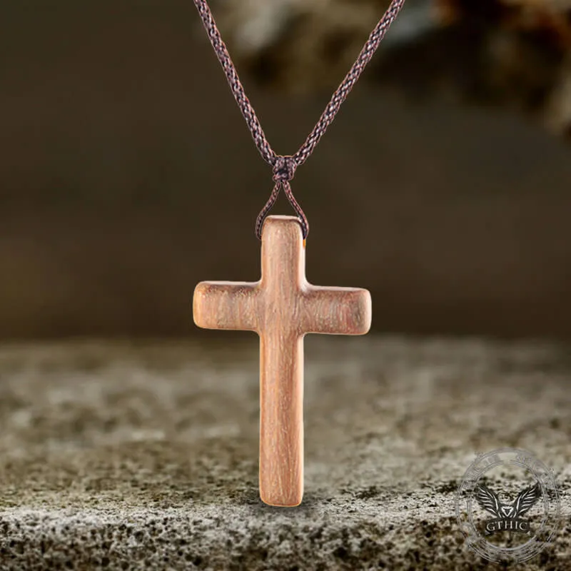 Simple Cross Wood Pendant