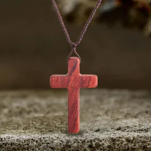 Simple Cross Wood Pendant