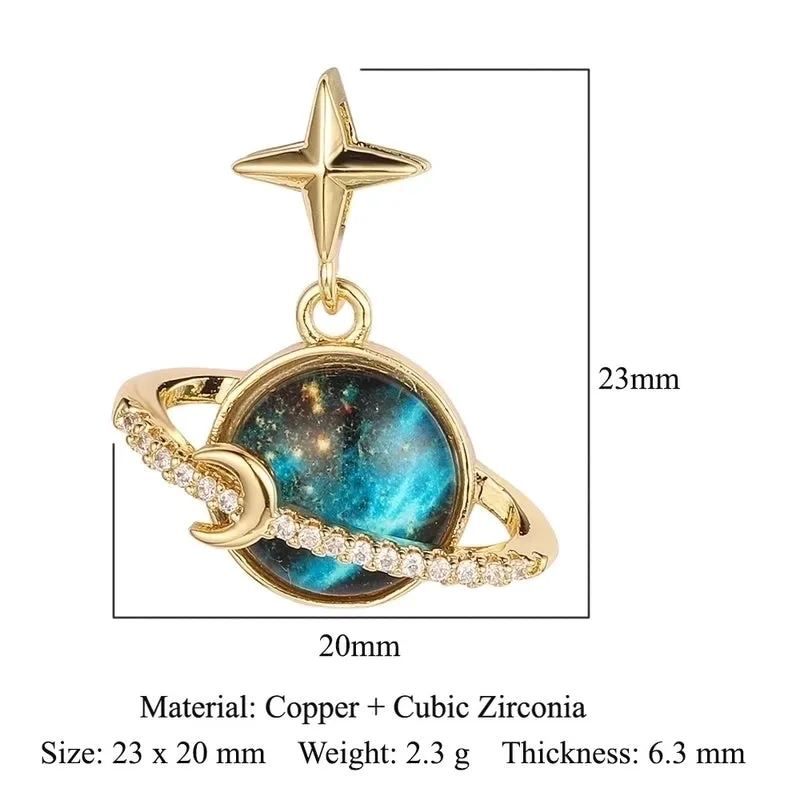 Simple Style Classic Style Sun Star Moon Copper Plating Inlay Zircon Charms Jewelry Accessories