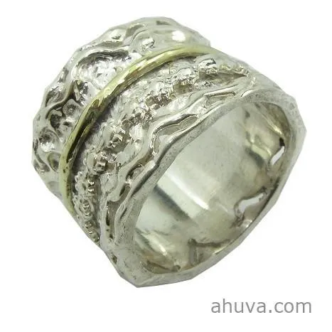 Spinning Fashionable Two Tone Ring