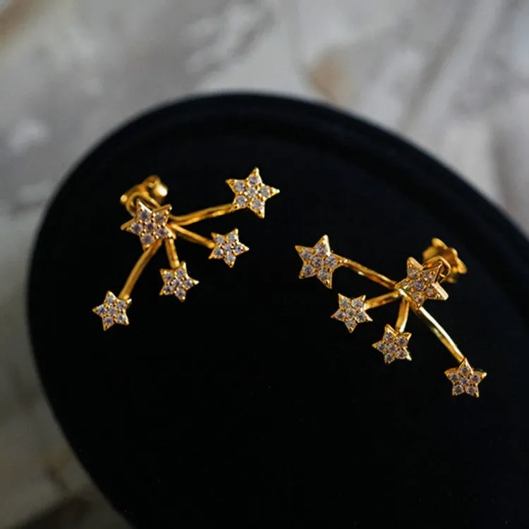 Sterling Silver Exquisite Star Earrings