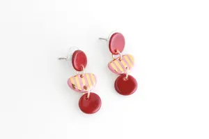 Striped Half Circle Small Statement Earrings