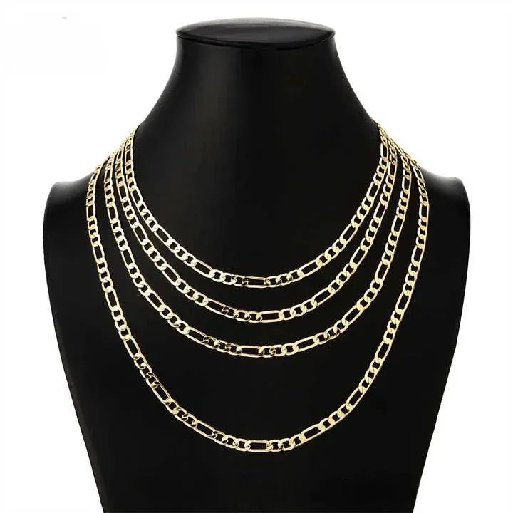 Stylish Cuban Link Chain Stainless Steel Gold Plated Necklace