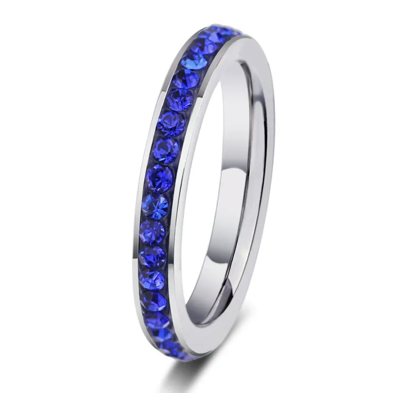 Stylish Stainless Steel Zircon Ring Set - Wholesale Couple Rings