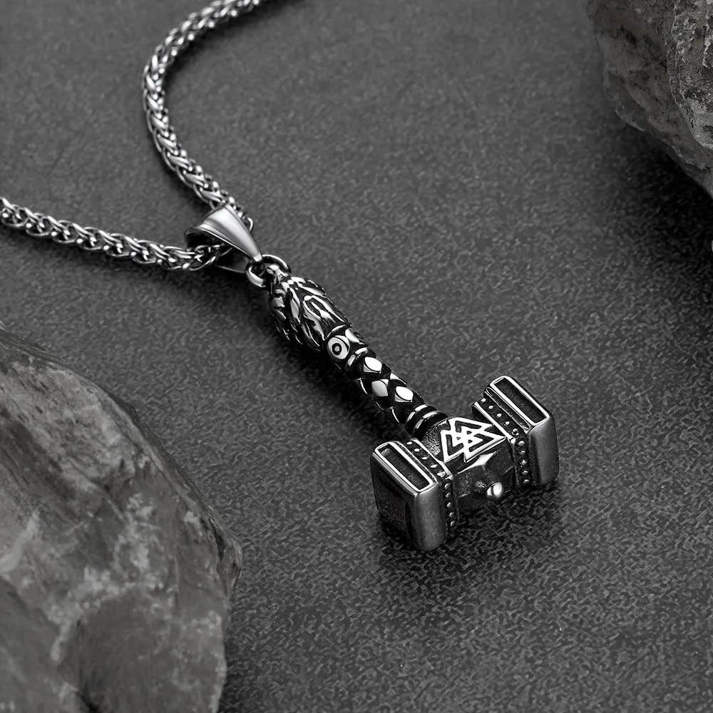 Thor's Hammer Necklace Viking Mjolnir Charm For Men