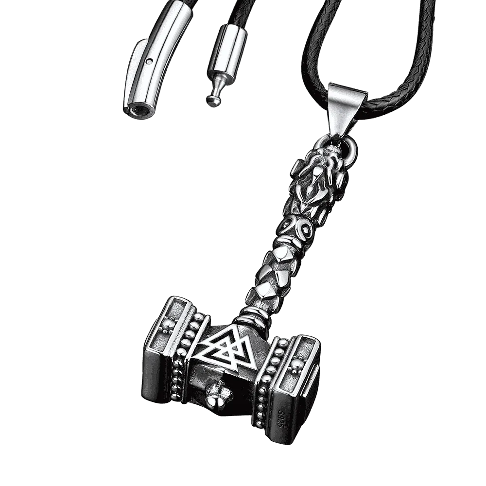 Thor's Hammer Necklace Viking Mjolnir Charm For Men