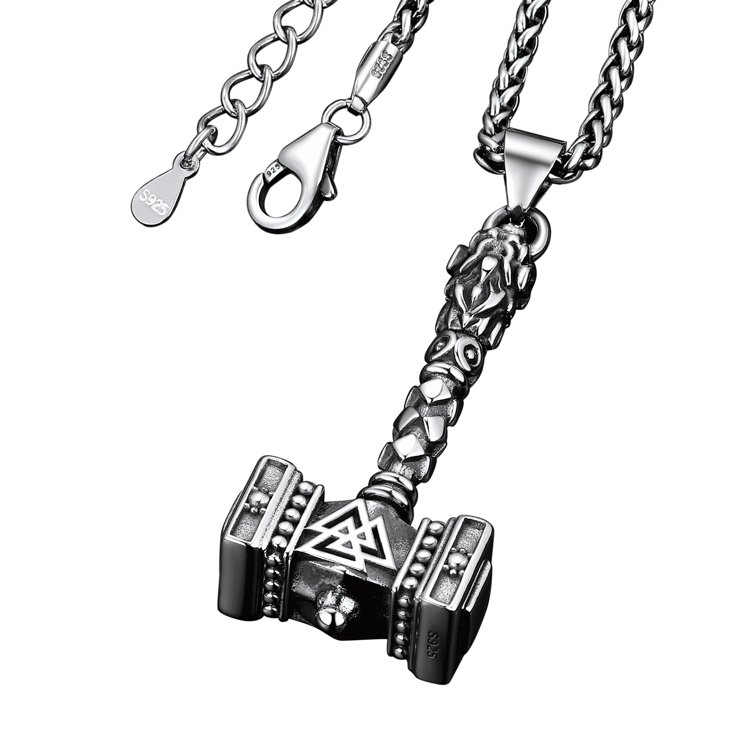 Thor's Hammer Necklace Viking Mjolnir Charm For Men