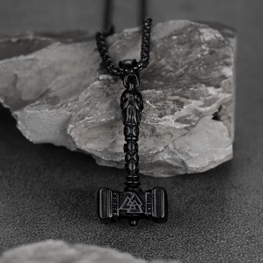 Thor's Hammer Necklace Viking Mjolnir Charm For Men