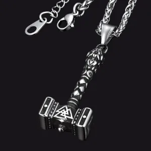 Thor's Hammer Necklace Viking Mjolnir Charm For Men