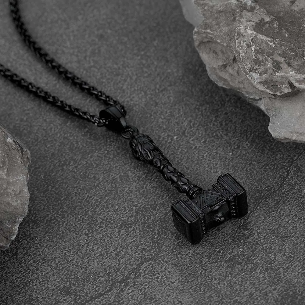 Thor's Hammer Necklace Viking Mjolnir Charm For Men