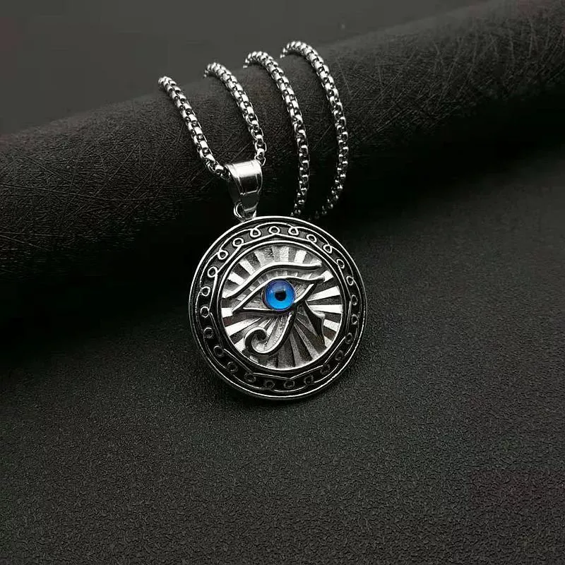 Titanium Steel, Inspired Elegant Eye of Horus Necklace by Ancient Egypt