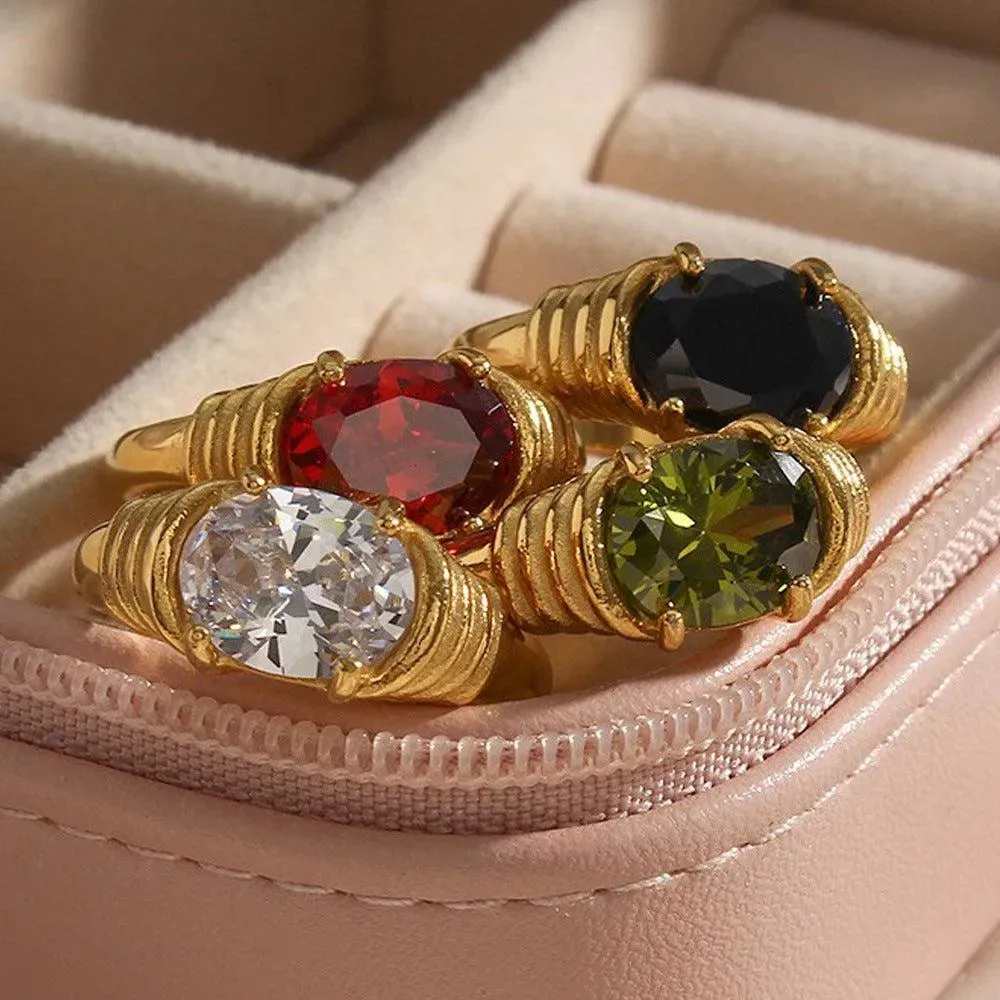 Trendy Oval Gemstone Rings – Engagement Rings for Women