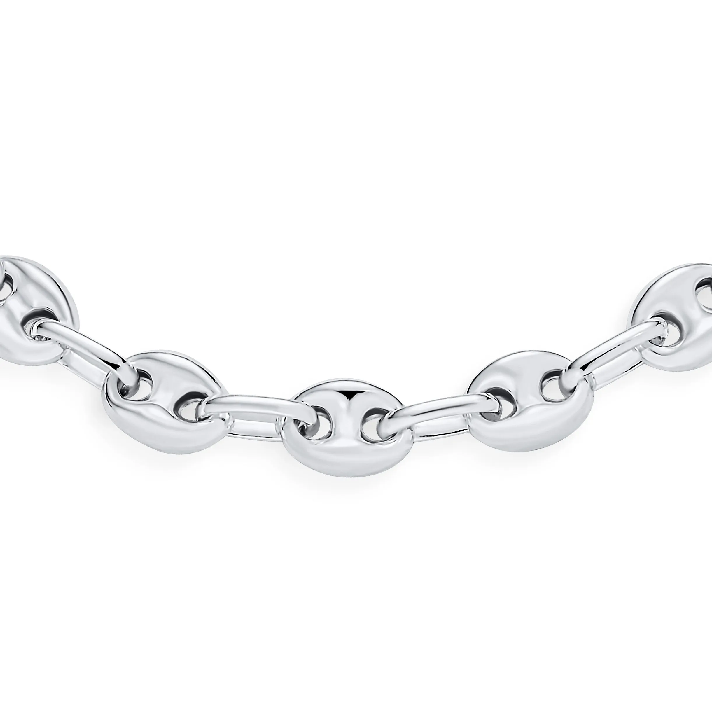 Unisex Sterling Silver Nautical Anchor Chain Link Bracelet 6MM 7-8 Inch