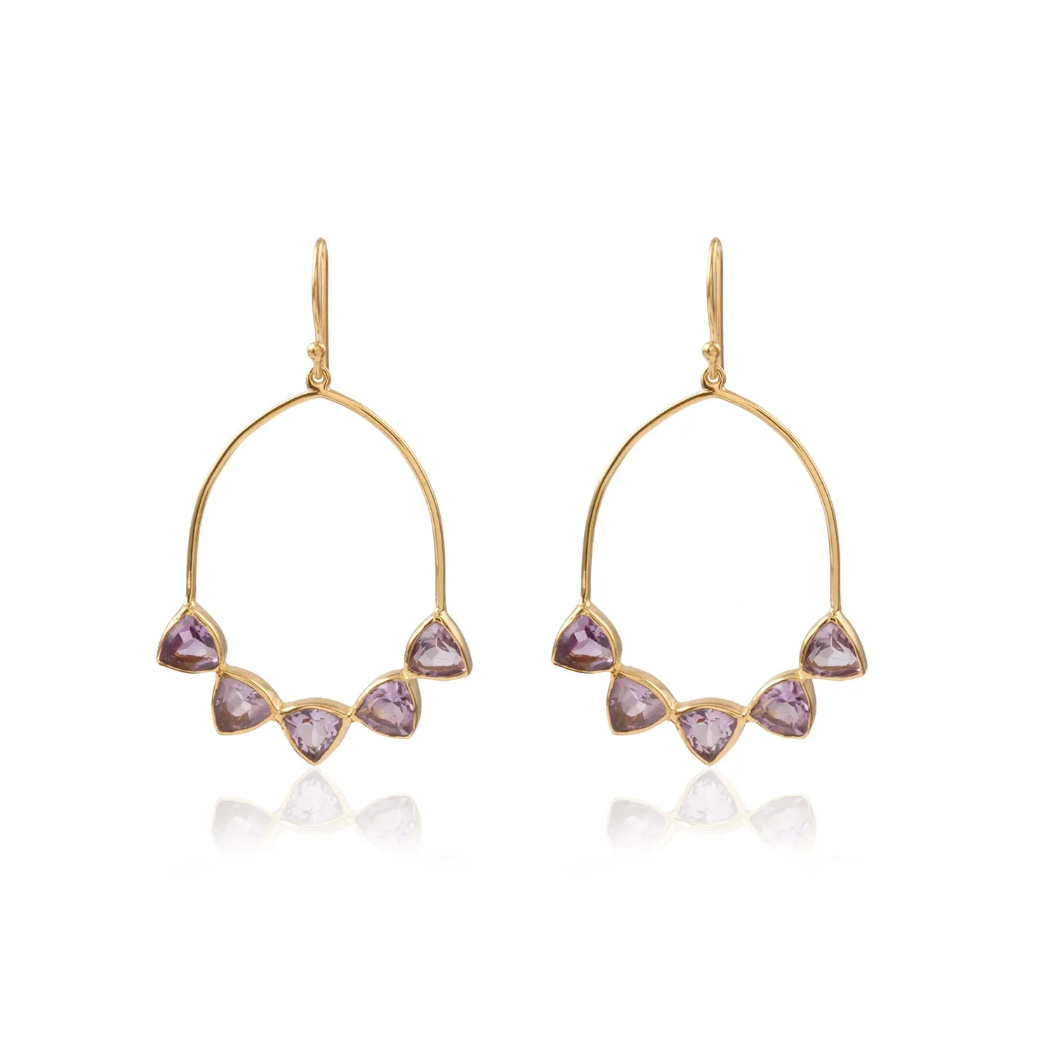 Vama | Aurora Earrings | Metal-Sterling Silver | Stone-Amethyst | Finish-Shiny