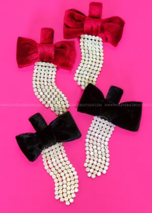 Velvet Bow Earrings - 2 Colors - FINAL SALE