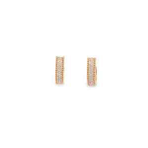 WD1100 14kt pave hoop with milagrain detail earrings