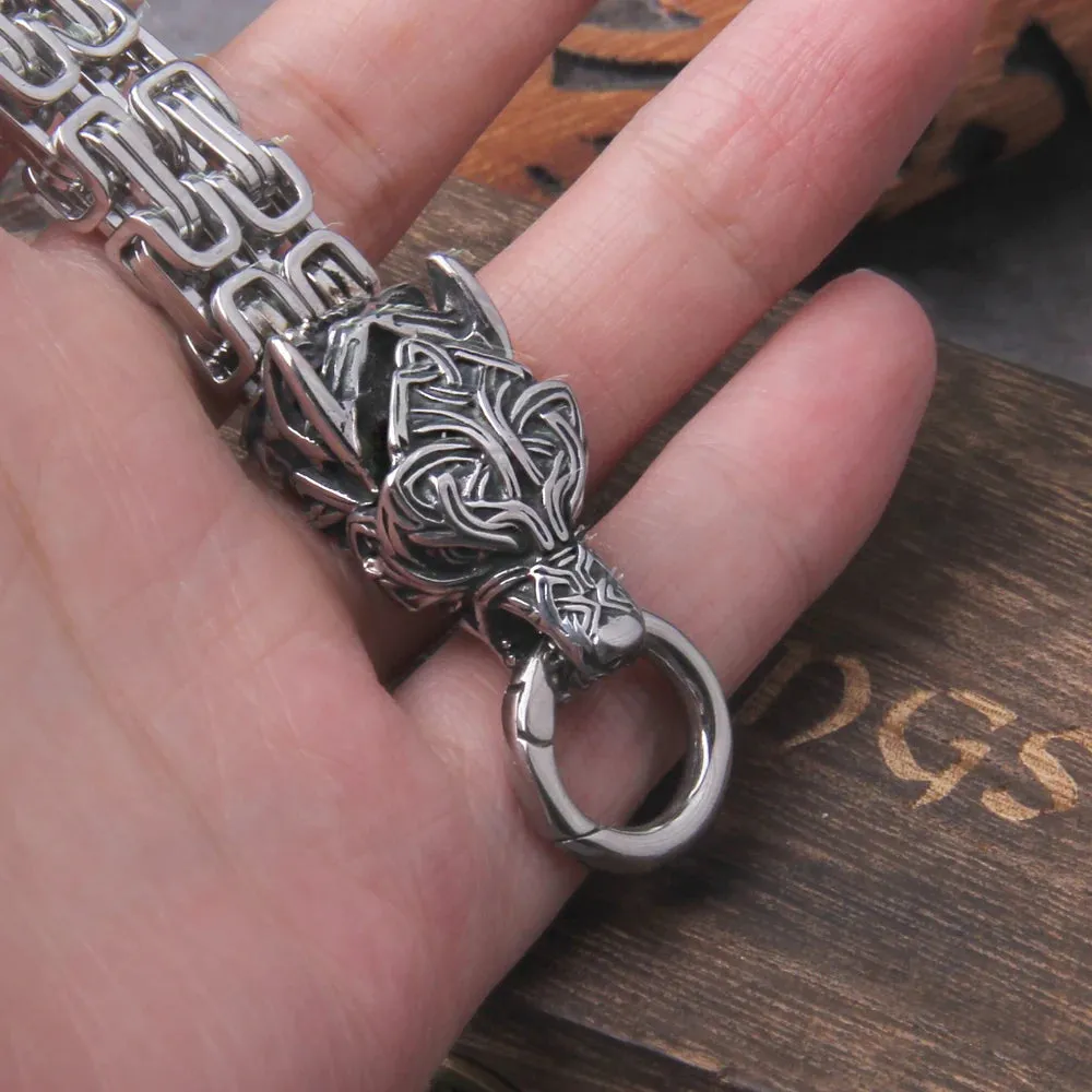 Wolf Viking Mjolnir Necklace