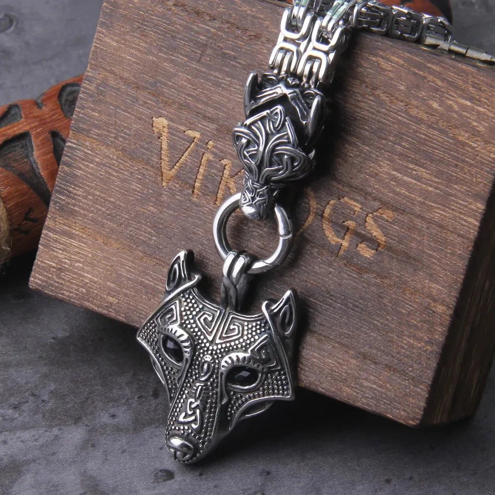 Wolf Viking Mjolnir Necklace